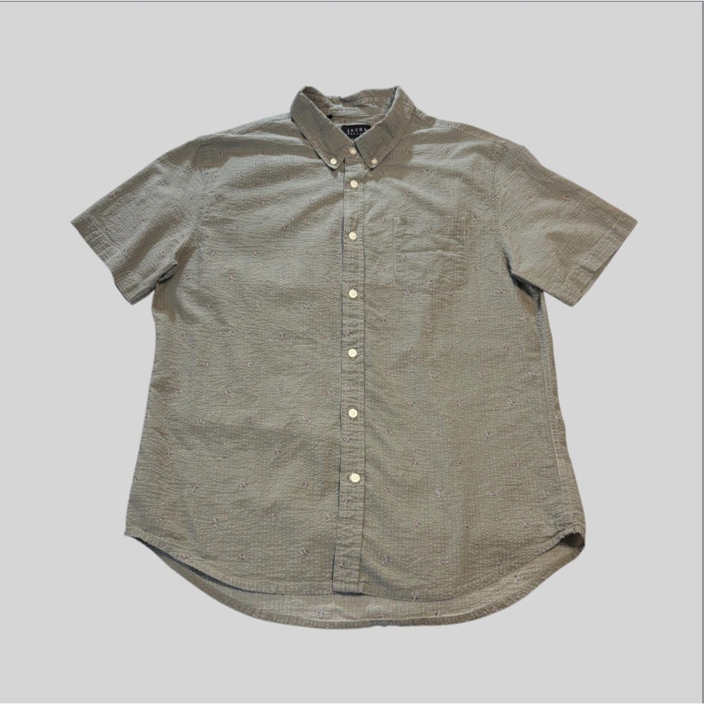 Jachs New York Men's Large Lobster Print Seersucker Short Sleeve Button Down - Picture 2 of 8